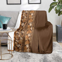 Hawaiian Tribal Elements Hibiscus Blanket Gold Pattern LT9 - Polynesian Pride