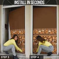 Hawaiian Tribal Elements Hibiscus Door Cover Gold Pattern - Polynesian Pride