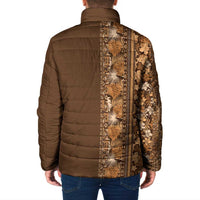 Hawaiian Tribal Elements Hibiscus Padded Jacket Gold Pattern - Polynesian Pride