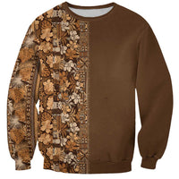 Hawaiian Tribal Elements Hibiscus Sweatshirt Gold Pattern - Polynesian Pride
