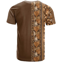 Hawaiian Tribal Elements Hibiscus T Shirt Gold Pattern - Polynesian Pride