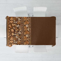 Hawaiian Tribal Elements Hibiscus Tablecloth Gold Pattern - Polynesian Pride