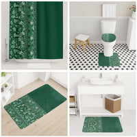 Hawaiian Tribal Elements Hibiscus Bathroom Set Green Pattern - Polynesian Pride