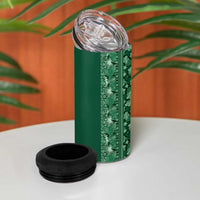 Hawaiian Tribal Elements Hibiscus 4 in 1 Can Cooler Tumbler Green Pattern - Polynesian Pride