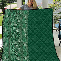 Hawaiian Tribal Elements Hibiscus Quilt Green Pattern LT9 Green - Polynesian Pride