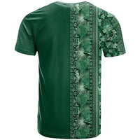 Hawaiian Tribal Elements Hibiscus T Shirt Green Pattern - Polynesian Pride