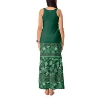 Hawaiian Tribal Elements Hibiscus Tank Maxi Dress Green Pattern - Polynesian Pride