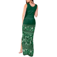 Hawaiian Tribal Elements Hibiscus Tank Maxi Dress Green Pattern - Polynesian Pride