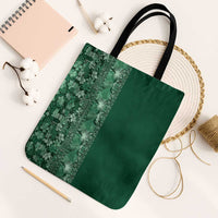 Hawaiian Tribal Elements Hibiscus Tote Bag Green Pattern - Polynesian Pride