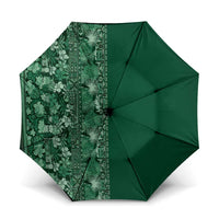 Hawaiian Tribal Elements Hibiscus Umbrella Green Pattern - Polynesian Pride