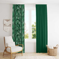 Hawaiian Tribal Elements Hibiscus Window Curtain Green Pattern - Polynesian Pride