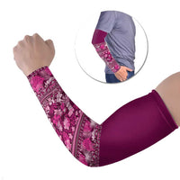 Hawaiian Tribal Elements Hibiscus Arm Sleeves Pink Pattern - Polynesian Pride