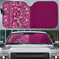 Hawaiian Tribal Elements Hibiscus Auto Sun Shade Pink Pattern - Polynesian Pride