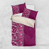 Hawaiian Tribal Elements Hibiscus Bedding Set Pink Pattern - Polynesian Pride