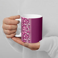 Hawaiian Tribal Elements Hibiscus Ceramic Mug Pink Pattern - Polynesian Pride