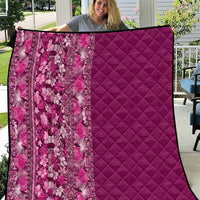 Hawaiian Tribal Elements Hibiscus Quilt Pink Pattern LT9 Pink - Polynesian Pride