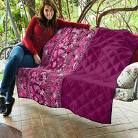 Hawaiian Tribal Elements Hibiscus Quilt Pink Pattern LT9 - Polynesian Pride