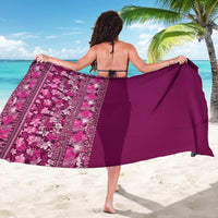 Hawaiian Tribal Elements Hibiscus Sarong Pink Pattern - Polynesian Pride