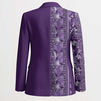 Hawaiian Tribal Elements Hibiscus Blazer Purple Pattern - Polynesian Pride