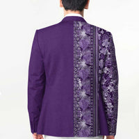 Hawaiian Tribal Elements Hibiscus Blazer Purple Pattern - Polynesian Pride