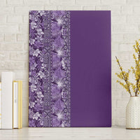 Hawaiian Tribal Elements Hibiscus Canvas Wall Art Purple Pattern - Polynesian Pride