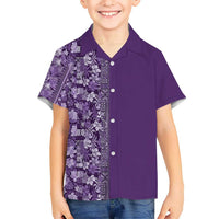 Hawaiian Tribal Elements Hibiscus Hawaiian Shirt Purple Pattern - Polynesian Pride
