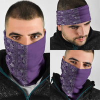 Hawaiian Tribal Elements Hibiscus Neck Gaiter Purple Pattern - Polynesian Pride