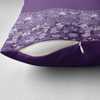 Hawaiian Tribal Elements Hibiscus Pillow Cover Purple Pattern - Polynesian Pride