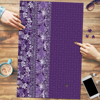 Hawaiian Tribal Elements Hibiscus Puzzle Purple Pattern - Polynesian Pride