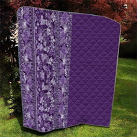 Hawaiian Tribal Elements Hibiscus Quilt Purple Pattern LT9 - Polynesian Pride