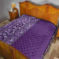Hawaiian Tribal Elements Hibiscus Quilt Purple Pattern LT9 - Polynesian Pride