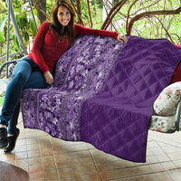 Hawaiian Tribal Elements Hibiscus Quilt Purple Pattern LT9 - Polynesian Pride