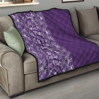 Hawaiian Tribal Elements Hibiscus Quilt Purple Pattern LT9 - Polynesian Pride