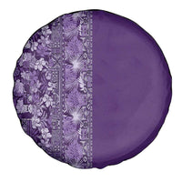 Hawaiian Tribal Elements Hibiscus Spare Tire Cover Purple Pattern - Polynesian Pride