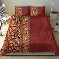Hawaiian Tribal Elements Hibiscus Bedding Set Red Pattern - Polynesian Pride