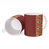 Hawaiian Tribal Elements Hibiscus Ceramic Mug Red Pattern - Polynesian Pride