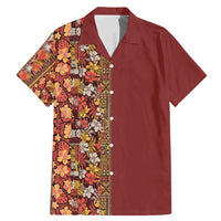 Hawaiian Tribal Elements Hibiscus Family Matching Mermaid Dress and Hawaiian Shirt Red Pattern - Polynesian Pride