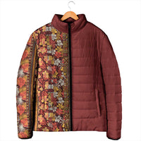 Hawaiian Tribal Elements Hibiscus Padded Jacket Red Pattern - Polynesian Pride