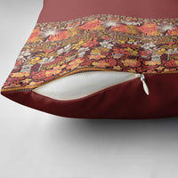 Hawaiian Tribal Elements Hibiscus Pillow Cover Red Pattern - Polynesian Pride