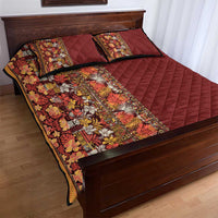 Hawaiian Tribal Elements Hibiscus Quilt Bed Set Red Pattern - Polynesian Pride