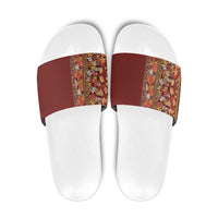 Hawaiian Tribal Elements Hibiscus Slide Sandals Red Pattern - Polynesian Pride