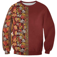 Hawaiian Tribal Elements Hibiscus Sweatshirt Red Pattern - Polynesian Pride