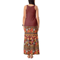 Hawaiian Tribal Elements Hibiscus Tank Maxi Dress Red Pattern - Polynesian Pride