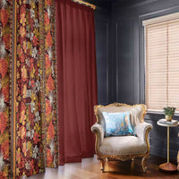 Hawaiian Tribal Elements Hibiscus Window Curtain Red Pattern - Polynesian Pride