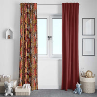 Hawaiian Tribal Elements Hibiscus Window Curtain Red Pattern - Polynesian Pride