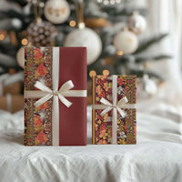 Hawaiian Tribal Elements Hibiscus Wrapping Paper Red Pattern - Polynesian Pride