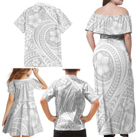 Lotu Tamaiti Samoan Polynesian Tribal Family Matching Off Shoulder Maxi Dress and Hawaiian Shirt - Polynesian Pride