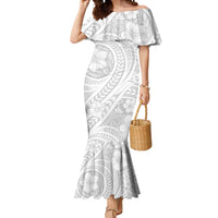 Lotu Tamaiti Samoan Polynesian Tribal Mermaid Dress LT9 Women White - Polynesian Pride