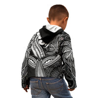Polynesia Kid Hoodie Whale Tale and Polynesian Sunset Plumeria Black LT9 - Polynesian Pride