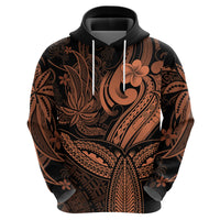 Polynesia Hoodie Whale Tale and Polynesian Sunset Plumeria Gold LT9 - Polynesian Pride